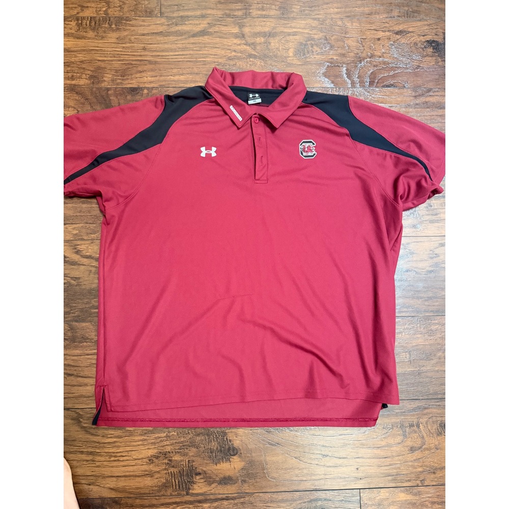 Under Armour South Carolina Gamecocks Polo Shirt Mens 3XL Garnet Red Black NCAA
